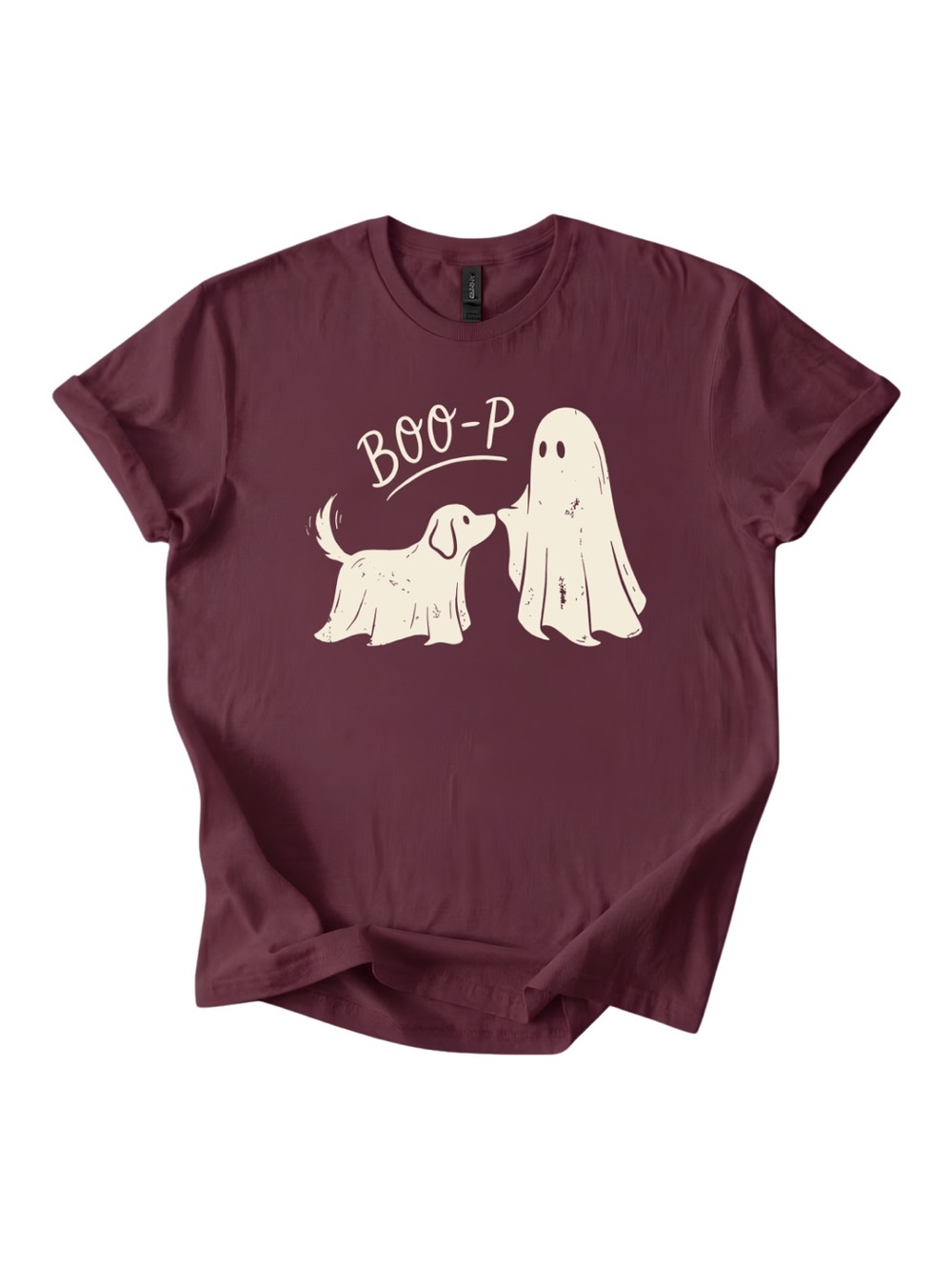 Gildan Boo-P Dog Ghost Graphic Tee - Maroon